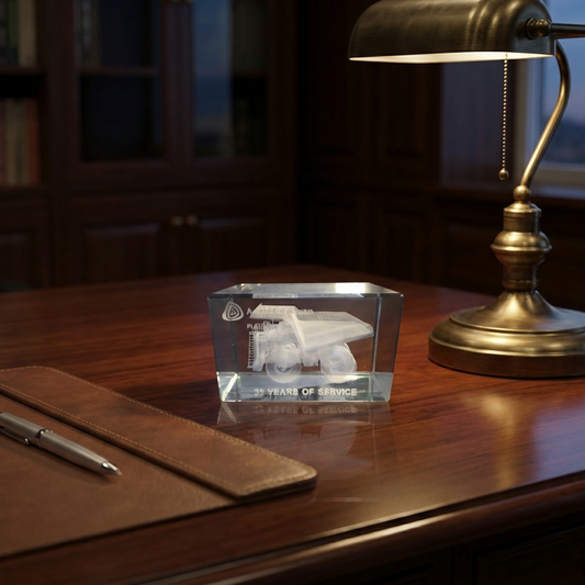 SH47. Medium 3D Crystal Engraved Cube (80x50x50mm)
