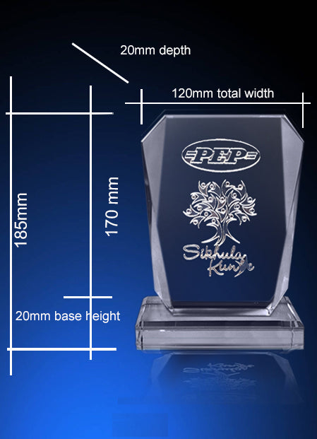 T10/T11 & T12 Medium to Large schamfer Crystal Trophy
