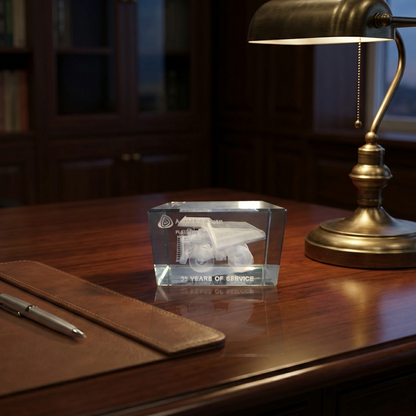 SH47. Medium 3D Crystal Engraved Cube (80x50x50mm)