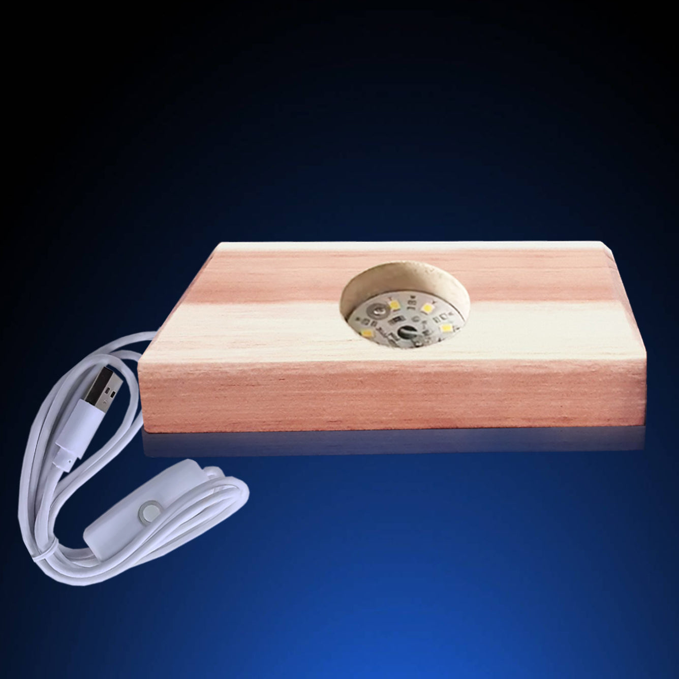Timber LED light base – 3D Crystal Studio