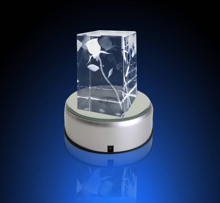 Rotating coloured light base – 3D Crystal Studio