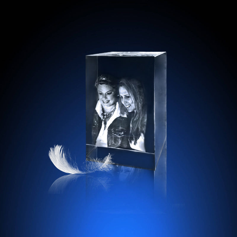 SH47. Medium 3D Crystal Engraved Cube (80x50x50mm)