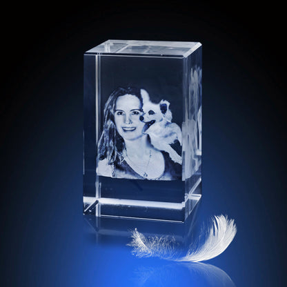 SH47. Medium 3D Crystal Engraved Cube (80x50x50mm)