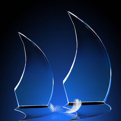 Curved Flame 3D Crystal Trophy