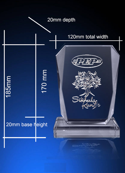 T12 185mm/165mm/145mm  Crystal Trophy
