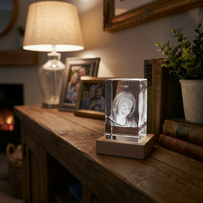 SH47. Medium 3D Crystal Engraved Cube (80x50x50mm)