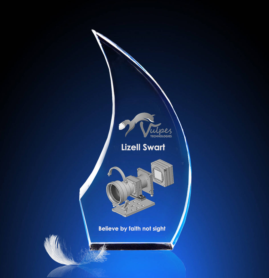 Curved Flame 3D Crystal Trophy