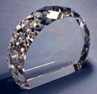 Semi Circle Facet 3D Crystal (120x90x30mm)